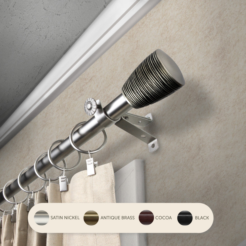 Anya 13/16" Curtain Rod, Satin Nickel, 48-84"