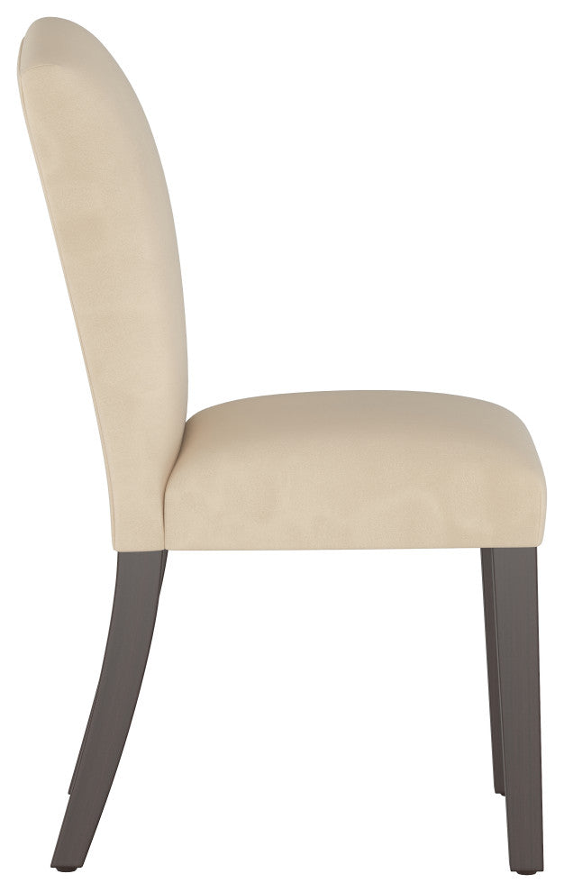 Janet Camel Back Dining Chair, Velvet Pearl