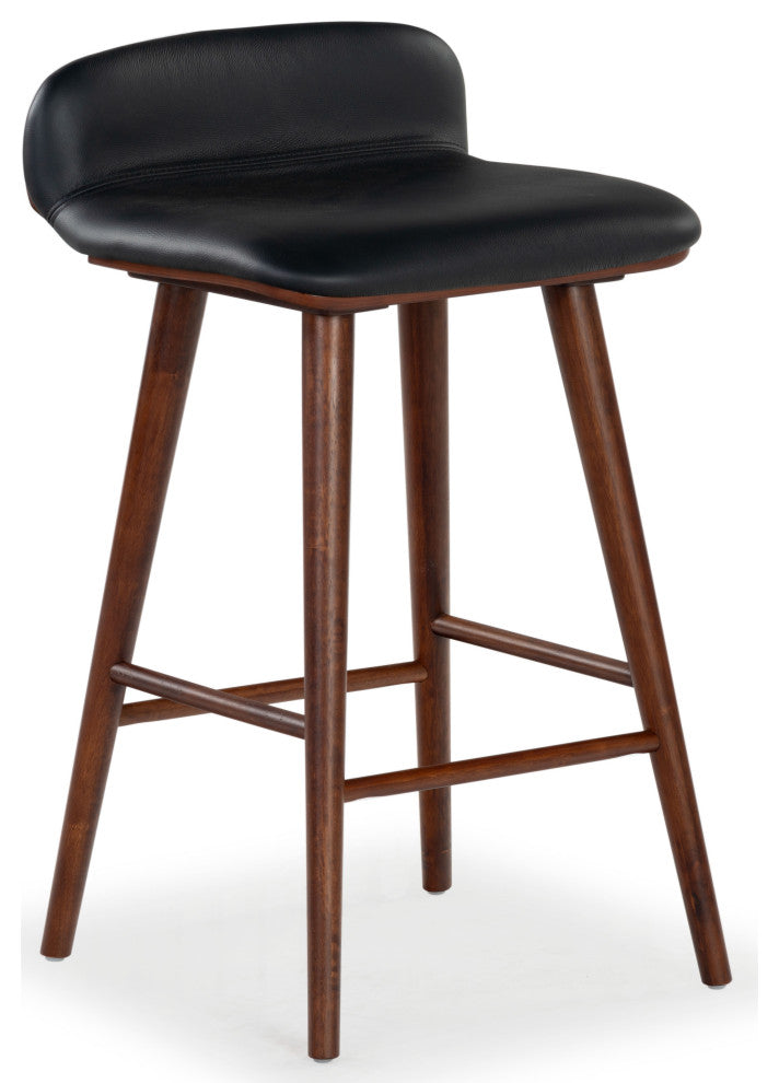 Safavieh Couture Tazmyn Counter Stool, Black/Walnut