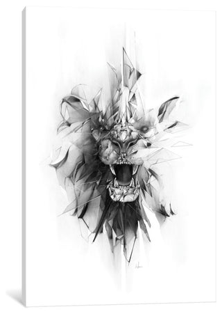 "Stone Lion" by Alexis Marcou, Canvas Print, 26"x18"