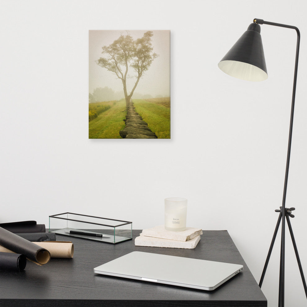 Calming Morning Rural Landscape Photograph Canvas Wall Art Print, 12" X 16"