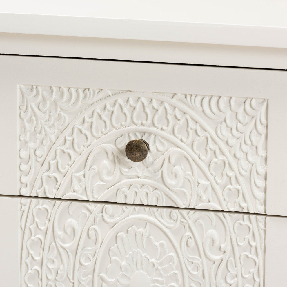 Lambert Classic and Traditional White Finished Wood 1-Drawer Nightstand