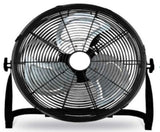 14" Jet Black Three Speed Adjustable Tilt Portable Floor Fan
