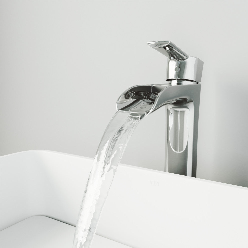VIGO Amada 10" H Single Handle Single Hole Bathroom Vessel Faucet, Chrome