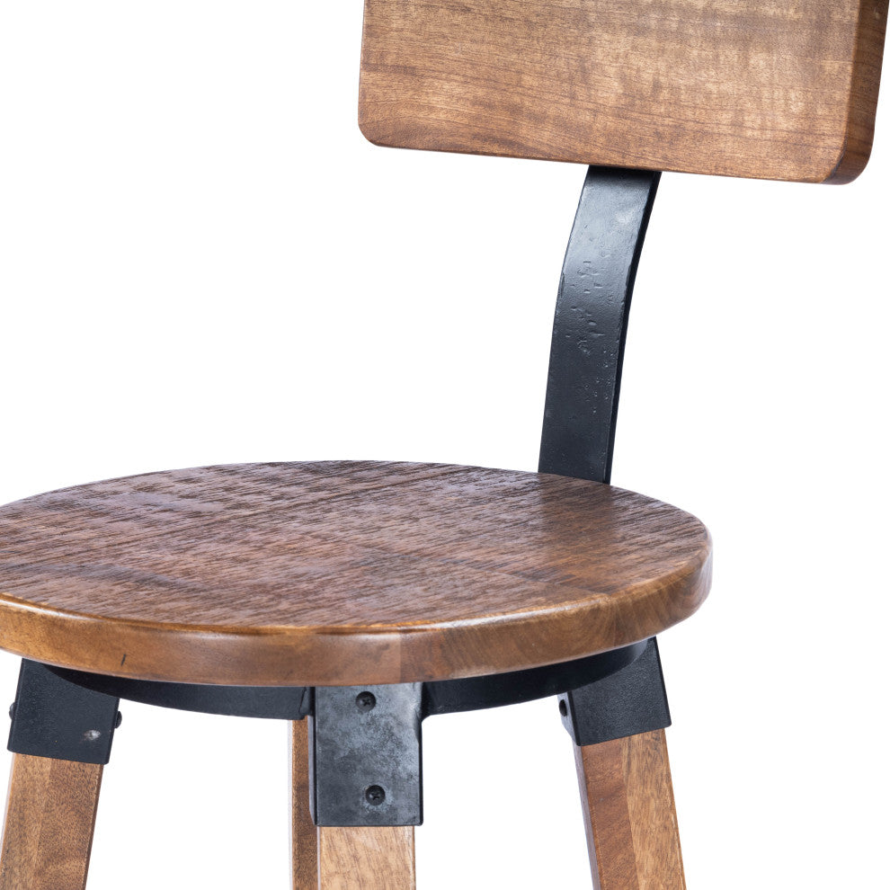 Butler Masterson Wood and Metal Bar Stool