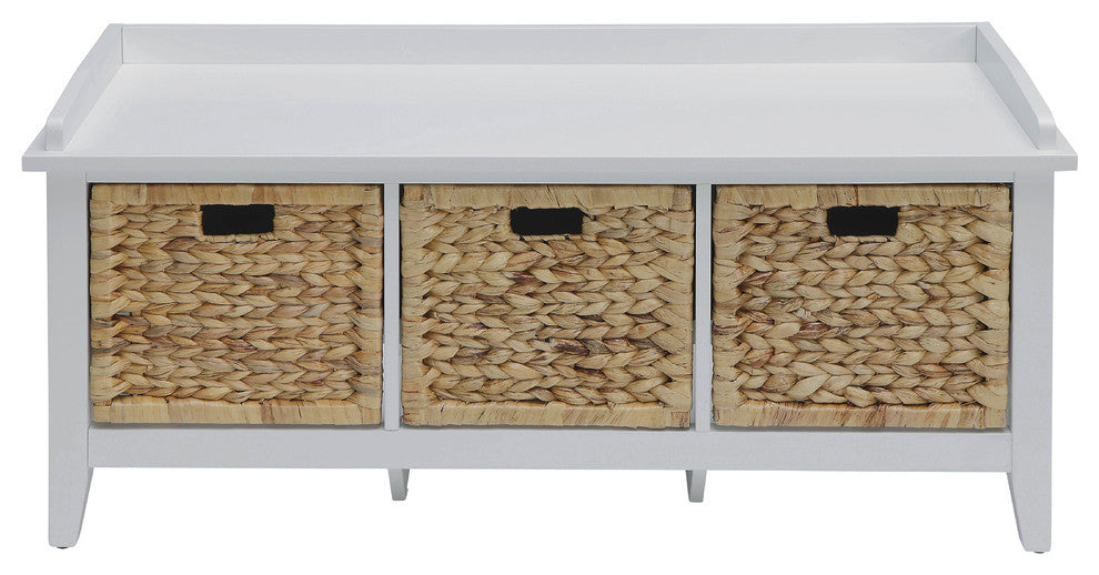 Flavius Storage Bench, White