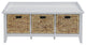 Flavius Storage Bench, White