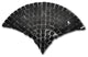 Nero Marquina Black Marble Fish Scale Scallop Fan Mosaic Tile Honed, 1 sheet
