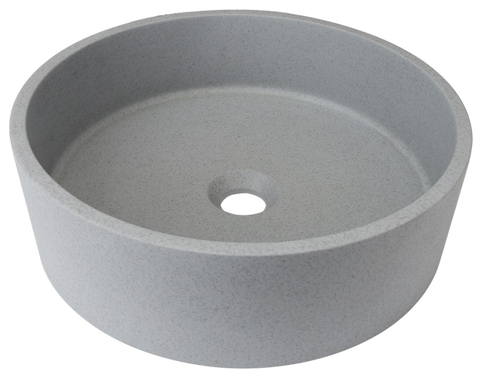 Dark Grey Round Concrete Vessel Bathroom Sink