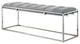 50" Gray And Silver Upholstered Velvet Bench