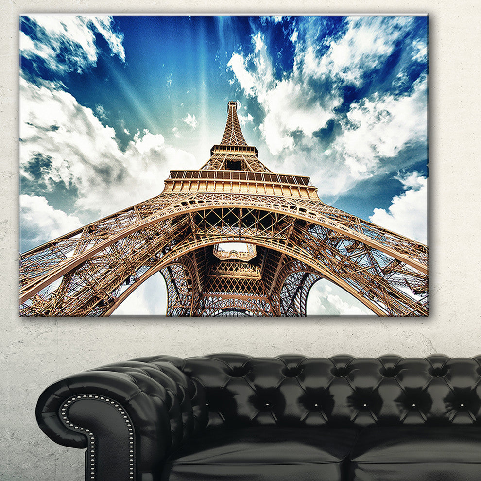 "Eiffel Tower With Fast Moving Clouds" Photograph Print