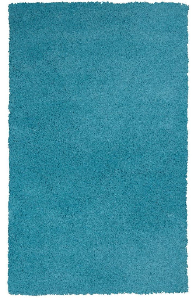 KAS Bliss 1577 Highlighter Blue Shag Area Rug, 5' x 7'