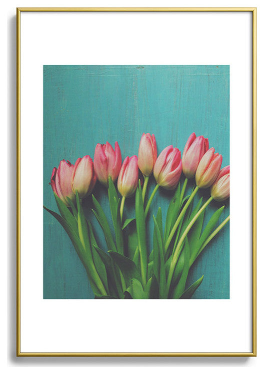 Olivia St Claire Lovely Pink Tulips Metal Framed Art Print
