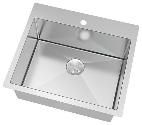 Transolid Diamond 16 Gauge Single Dual Mount Stainless Steel Sink
