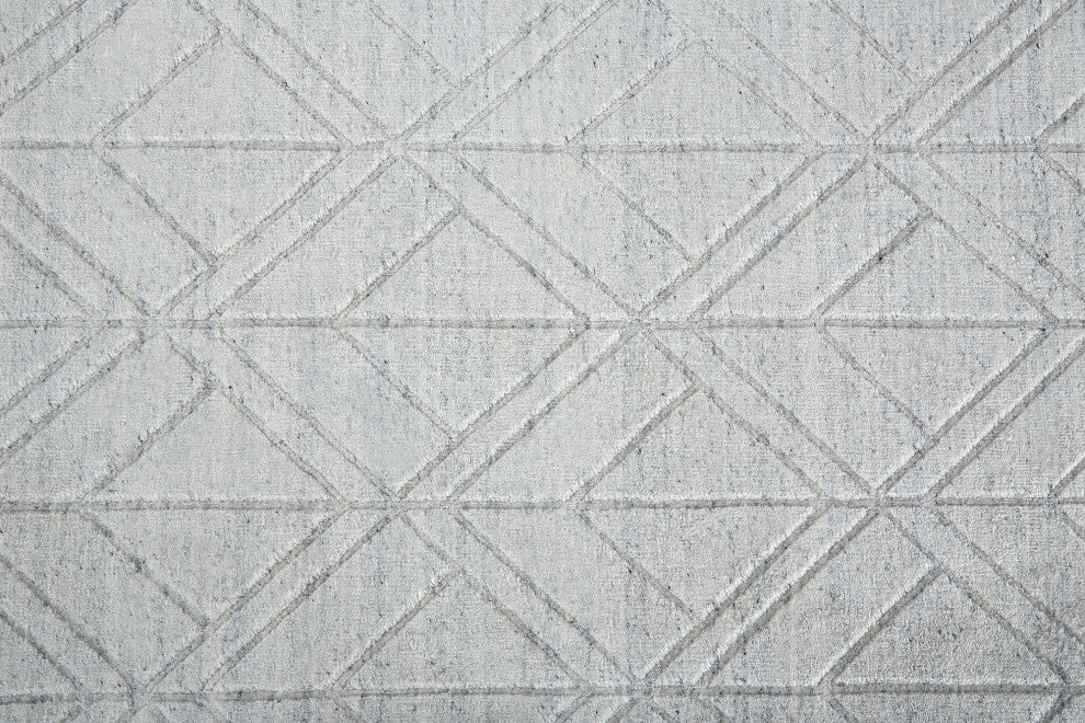 Weave & Wander Tatem Minimal Viscose Rug, White/Gray, Rug, 3'-6" X 5'-6"