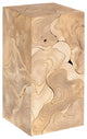 Teak Slice Pedestal, Square, Bleached, Small