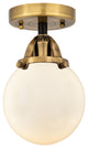 Beacon Semi-Flush Mount, Black Antique Brass, Matte White, Matte White