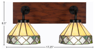 Oxbridge, Bath Bar, Matte Black & Painted Distressed Metal, 7" Diamond Peak