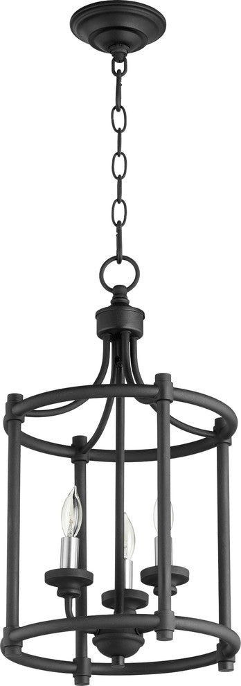 Medium 3-Light Cage Entry, Noir