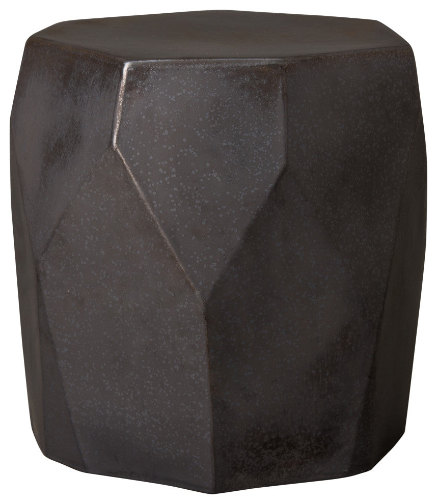 Facet Stool, Gunmetal 17x17x18