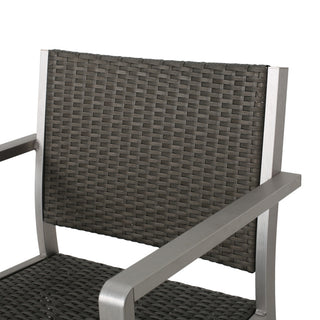 GDF Studio 3-Piece Capral Outdoor Gray Wicker Bar Set