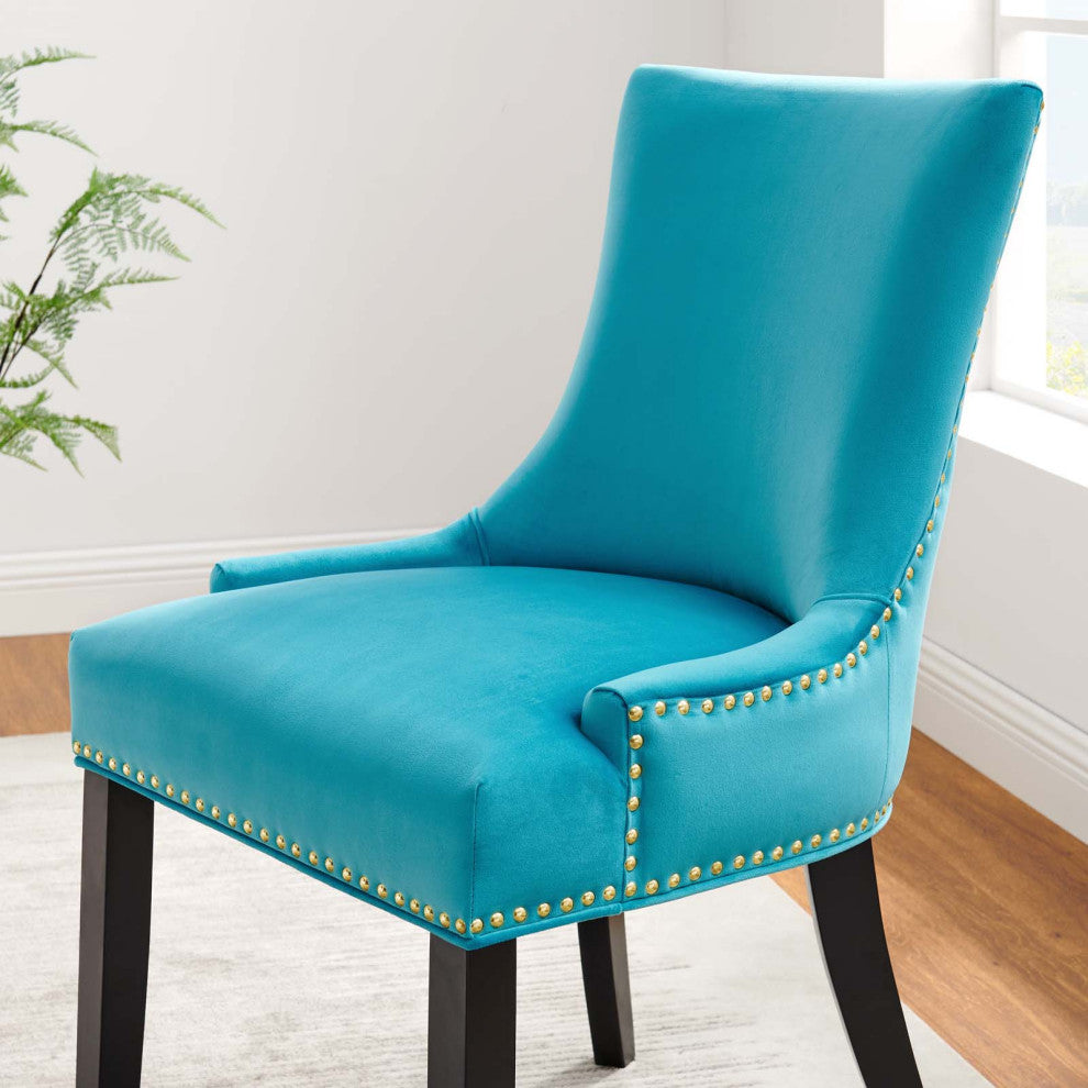 Marquis Performance Velvet Dining Chairs, Set of 2, Blue