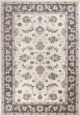 HomeRoots 9'x12' Ivory Grey Machine Woven Floral Traditional Indoor Area Rug