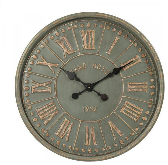 Celadon Iron Clock For Wall Decor