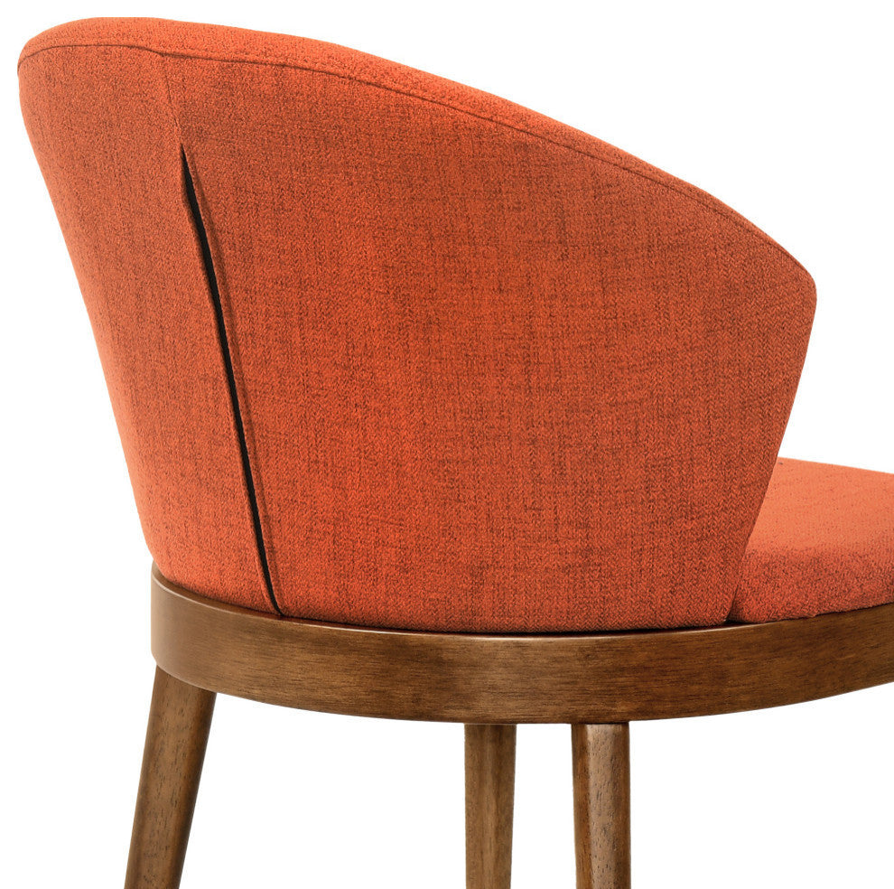 Juno Charcoal and Wood Dining Side Chairs, Set of 2, Orange