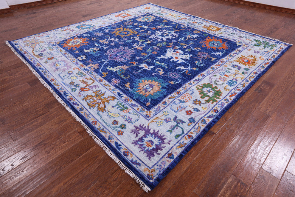10' Square Turkish Oushak Handmade Wool Rug - Q13545