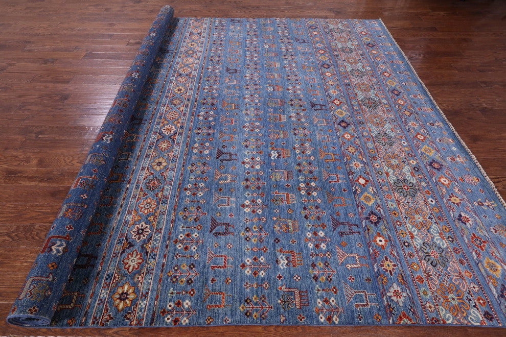 9' 11" X 12' 11" Handmade Tribal Persian Gabbeh Rug Q10745