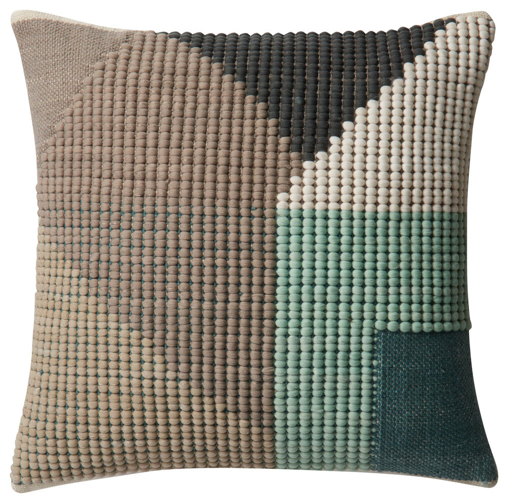 Poly-Set Pillow Cover, Teal and Multi, 22"