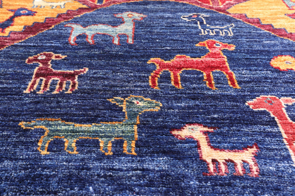 8' 3" X 9' 10" Handmade Tribal Persian Gabbeh Wool Rug Q7921