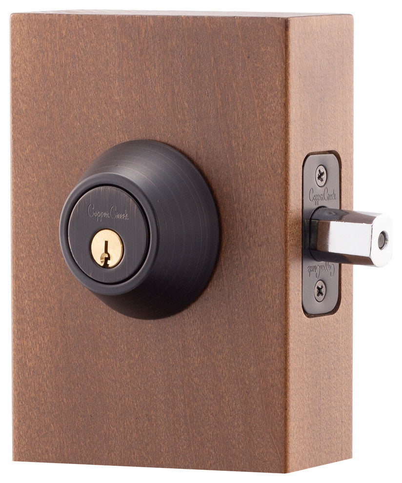 Single Cylinder Deadbolt, Tuscan Bronze