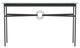Equus Console Table, Black Finish - Black Accents - Black Leather Strap
