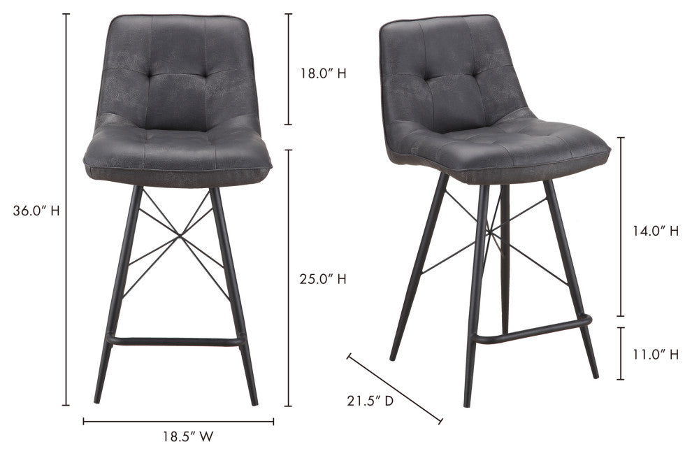 Industrial Morrison Counter Stool - Grey