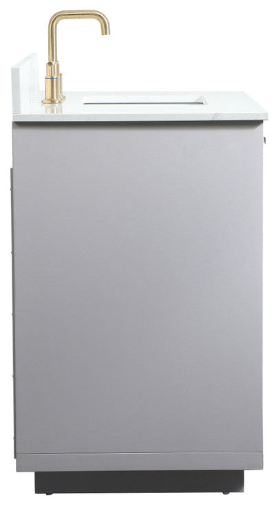 42" Single Bathroom Vanity, Gray, With Backsplash