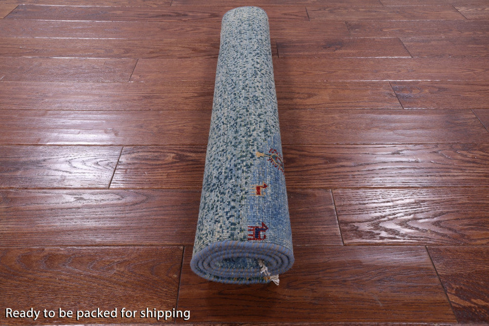 2' 9" X 4' 0" Hand-Knotted Tribal Persian Gabbeh Wool Rug - Q12654