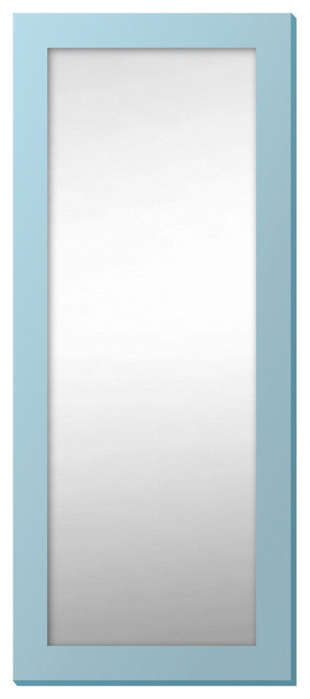 72"x30" Pop of Color Wall/Floor Mirror Art, Soft Blue