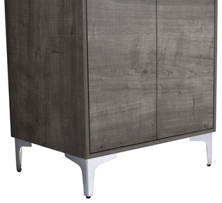 Single Vanity, Gray Oak Finish With Solid Surface Resin White Sink, 24"