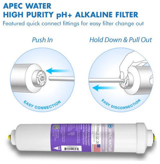 APEC 10" Alkaline Calcite pH Neutralizer Water Filter Kit, 3/8" Output, US Made