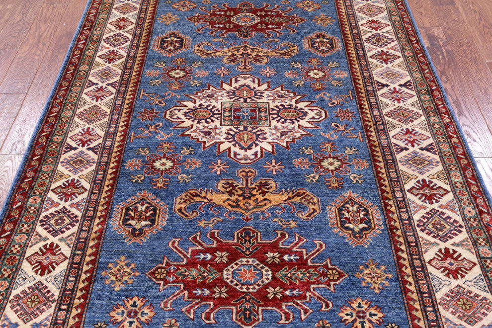 5' 6" X 8' 1" Handmade Super Kazak Geometric Rug Q10918