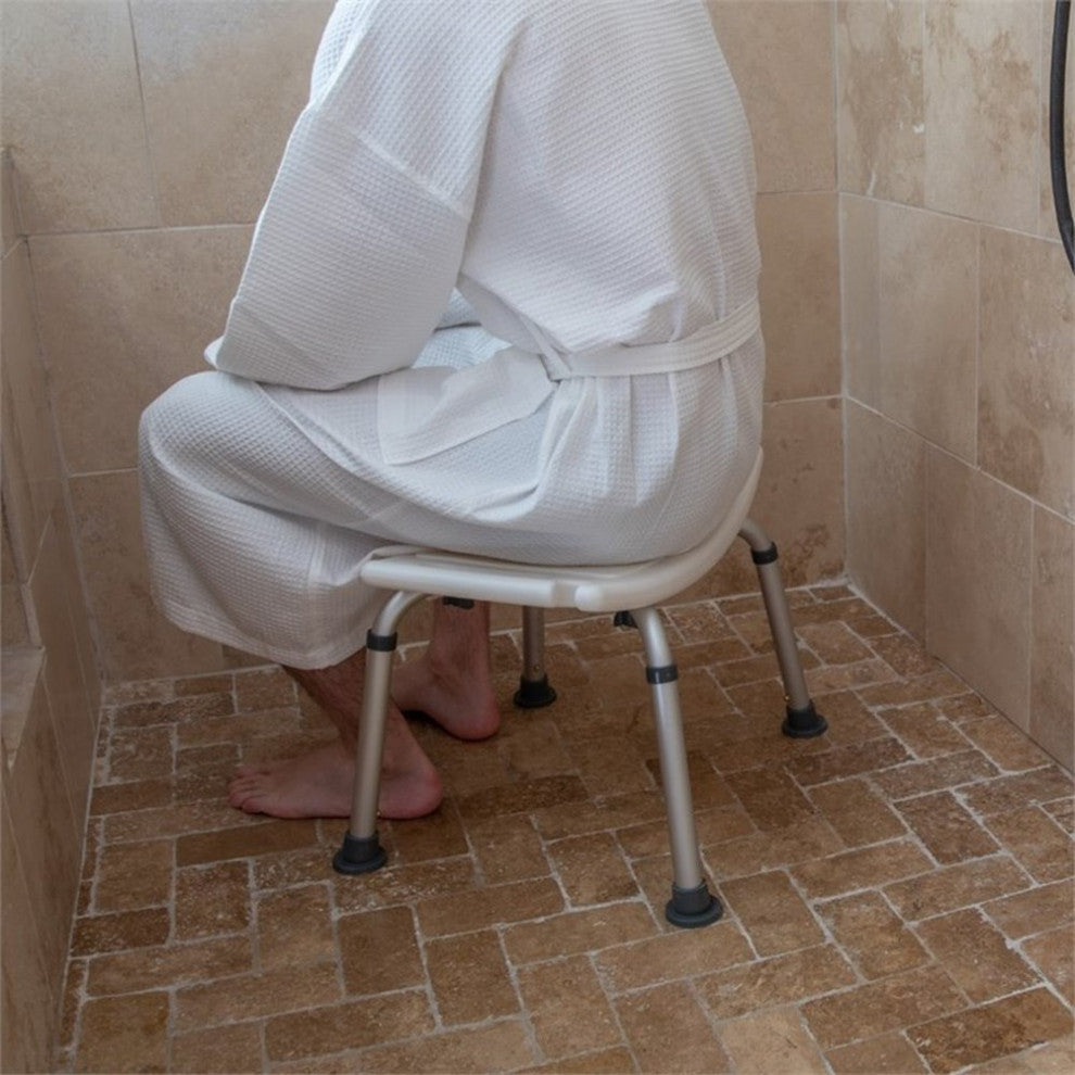 HERCULES Series 300LB Capacity Adjustable Shower Chair, Non-slip Feet, White