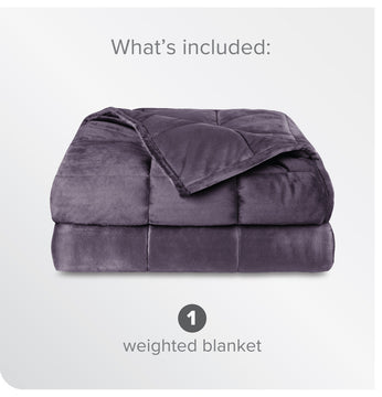 Weighted Blanket, Minky Fleece Eggplant, 60"x80", 17lb