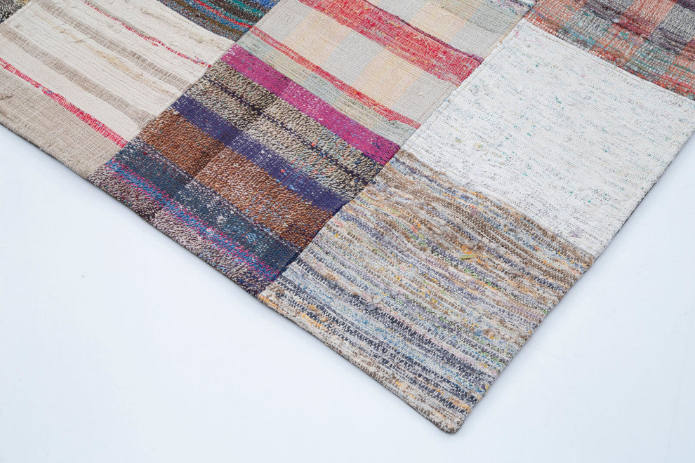 Rug N Carpet - Handmade Oriental 7' 11'' x 11' 9'' Rustic Patchwork Kilim Rug