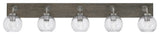 Oxbridge Bath Bar, Graphite & Painted Distressed Metal, 5.75" Smoke Bubble