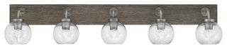 Oxbridge Bath Bar, Graphite & Painted Distressed Metal, 5.75" Smoke Bubble