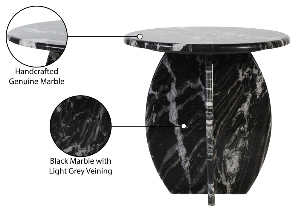 Formentera Marble Coffee Table, Black, End Table