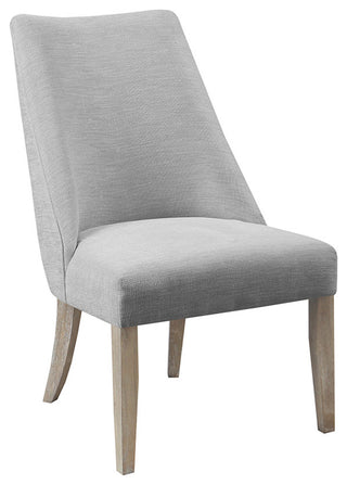 Martha Stewart Winfield Upholstered Farmhouse Dining Chair, Light Grey