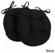 16" Solid Twill Round Tufted Chair Cushions, Set of 2, Black
